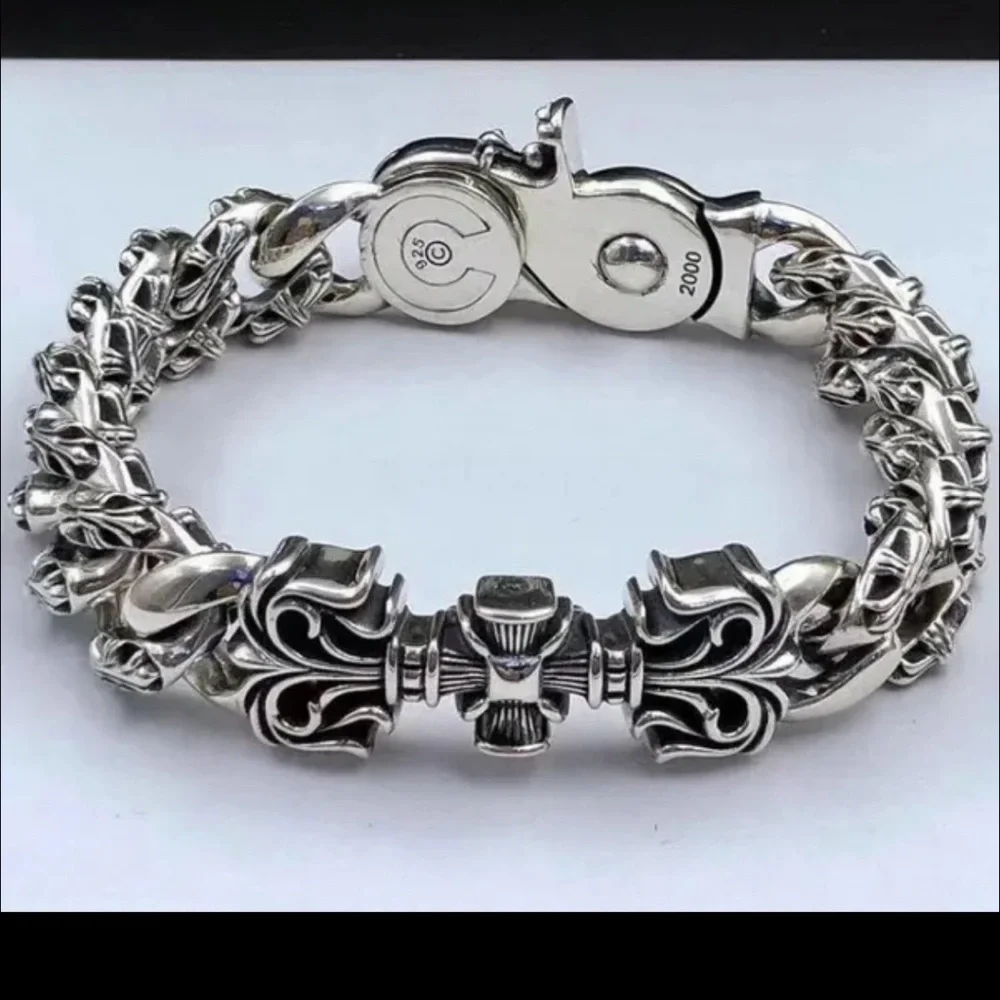 Stainless Steel Vintage Style Cross Unisex Bracelet Chain Link